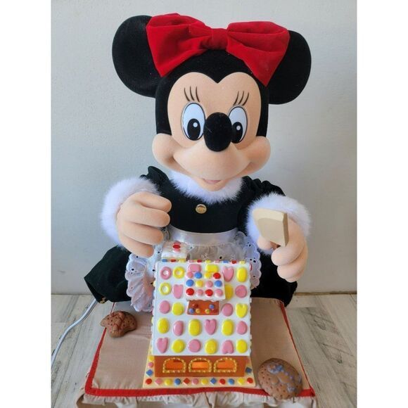 Telco 1996 Minnie Mouse gingerbread house animated motionette Xmas decor - Picture 4 of 13